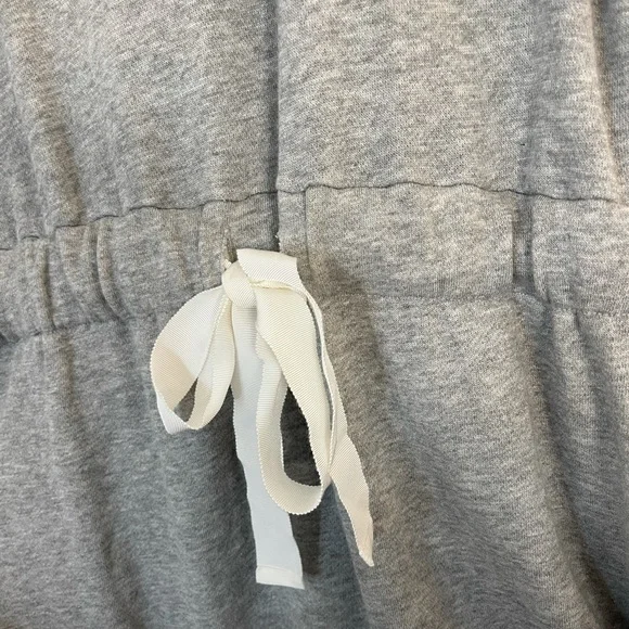 Banana Republic Grey & White T-shirt Dress Drawstring Bow M Medium - Picture 5 of 8